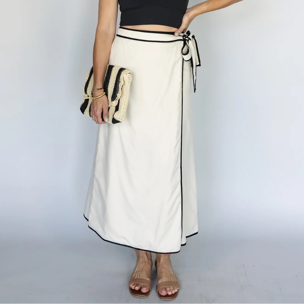 Cream Wrap Skirt